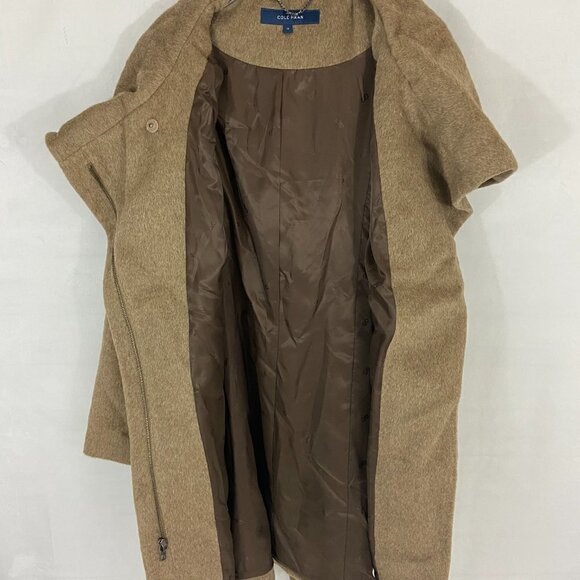 Cole Haan Women's Tie-Waist Wool & Alpaca Blend Wrap Coat Sz 12 Maple Sugar NWOT - Picture 13 of 15